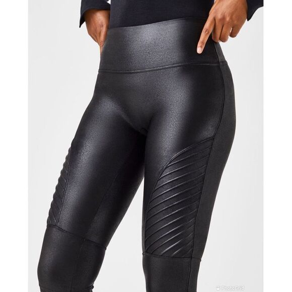 Spanx Faux Leather Moto Leggings - Picture 3 of 16